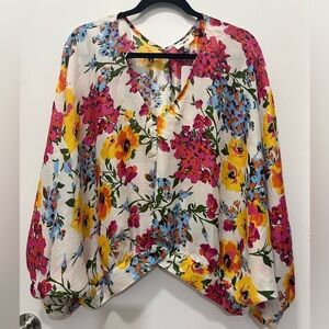 NEW! Umgee Flowy Floral Blouse Top Sz L